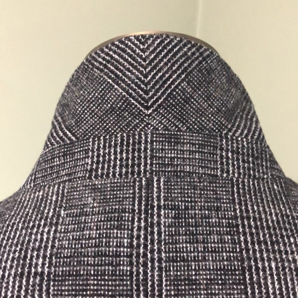 Ann Taylor Factory Tweed Blazer Gray Plaid Size 12 Wool blend - Picture 8 of 12